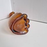 Vintage Amber Glass Dachshund Dog Shaped Bottle