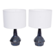 Paire de lampes de table bleues du milieu du siècle modèle 1055 par Einar Johansen pour Soholm