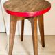Vintage round wooden stool