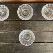 Set of 4 vintage luminarc moulded glass candle holders from the 1970s