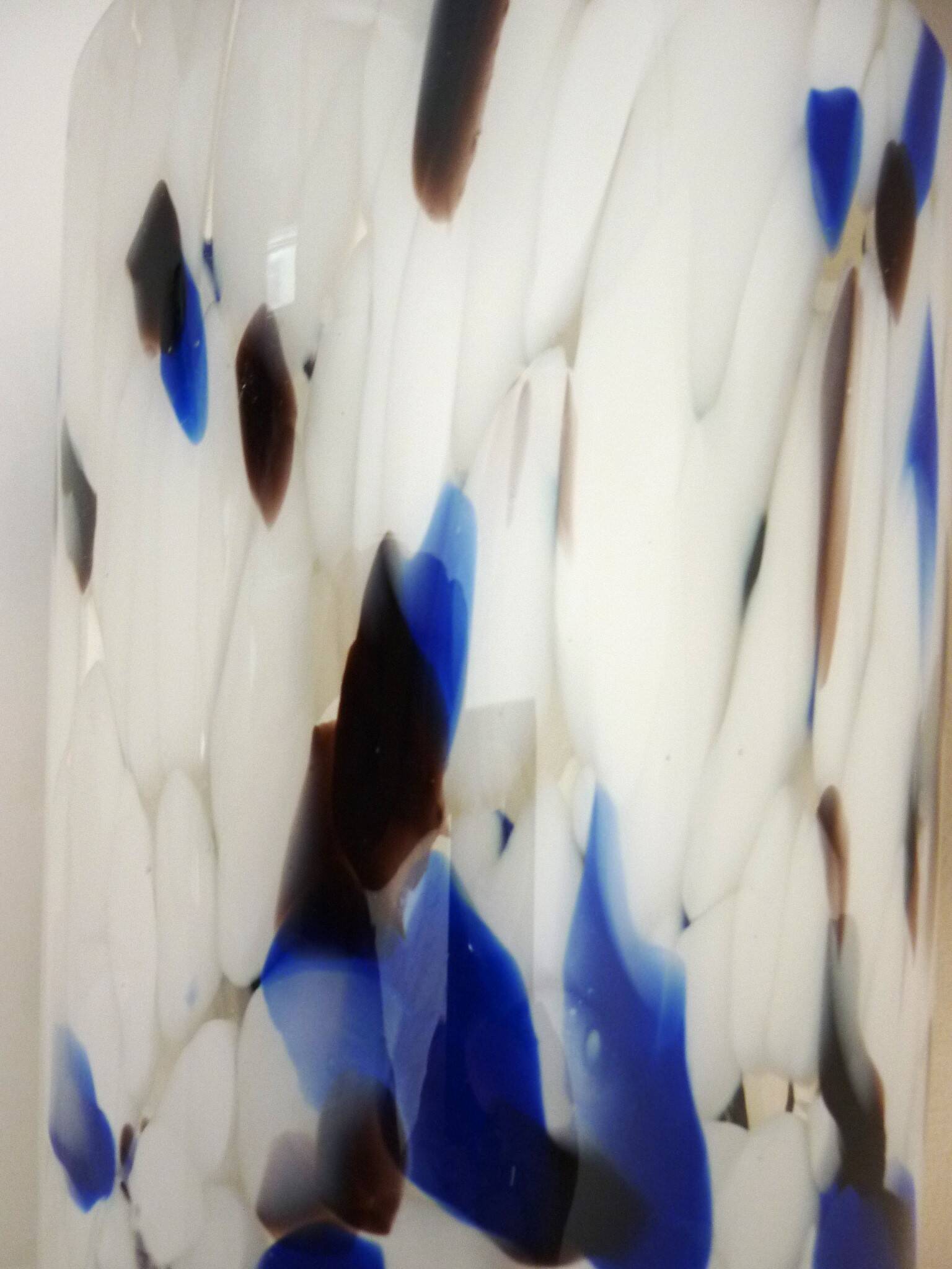 Large blown glass vase, speckled, thick, 70s/80s Murano design