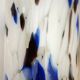 Large blown glass vase, speckled, thick, 70s/80s Murano design