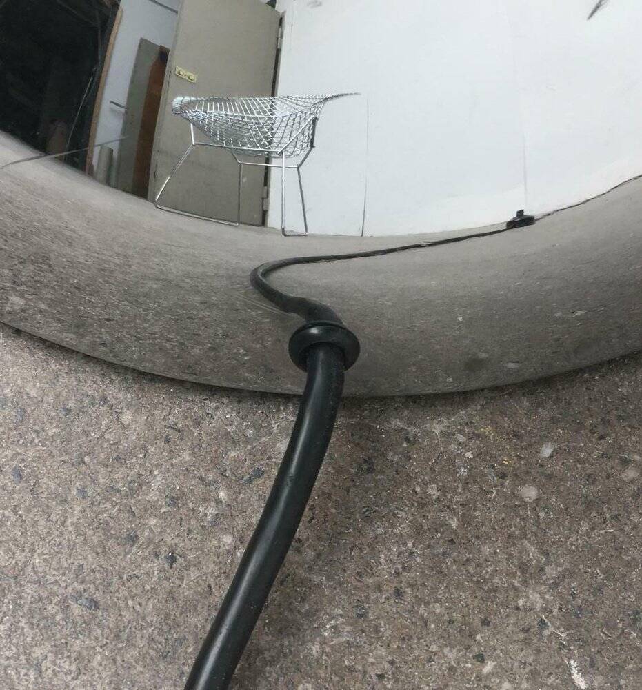 Chrome metal arc floor lamp Space Age mid-century by Cosack, 1960s