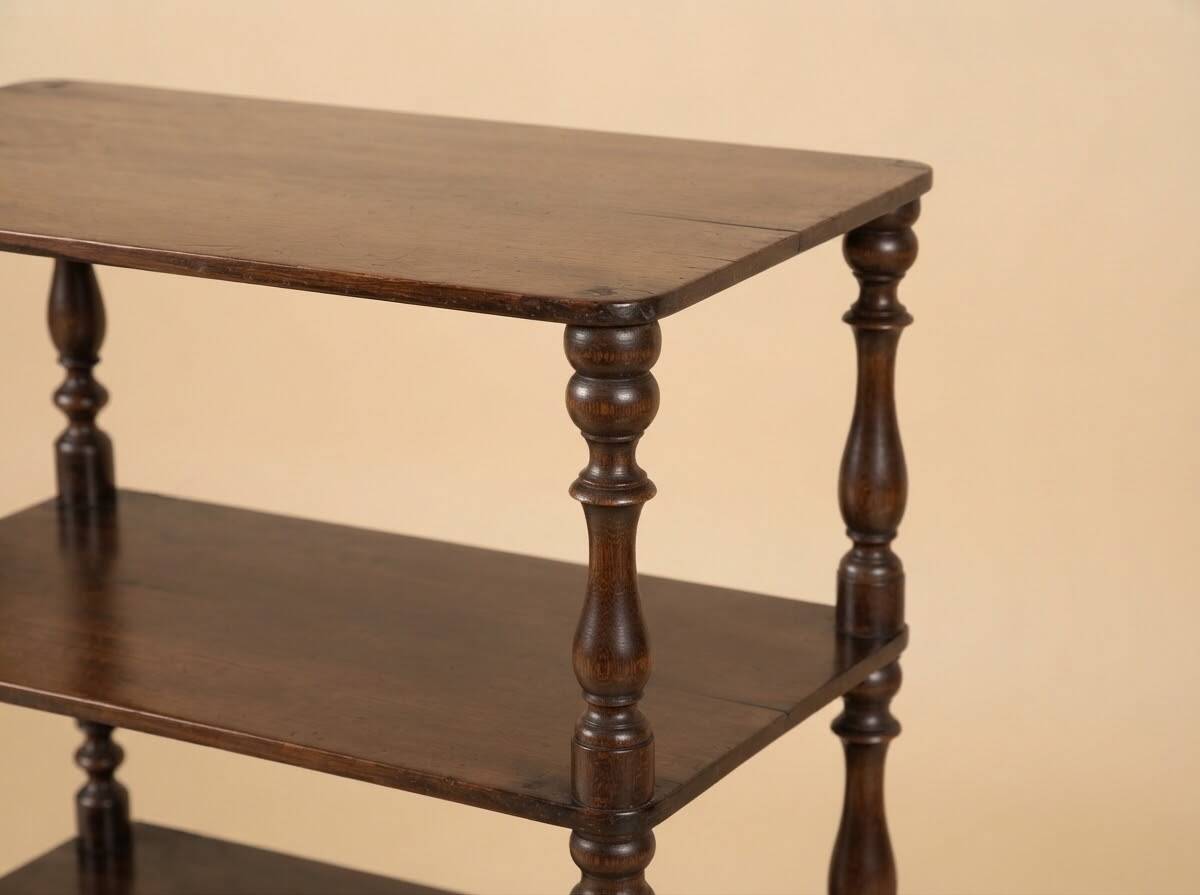Antique turned walnut shelf