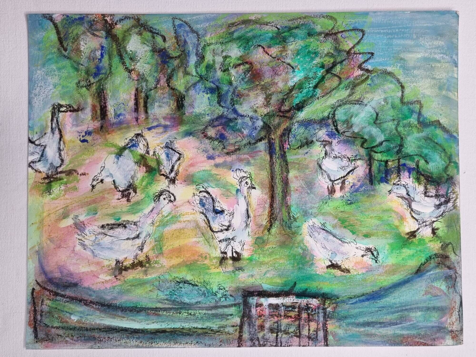 Oil pastel, notebook of a traveler in Tuscany 09, 31 x 24 cm