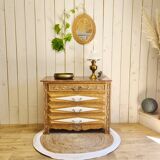Commode ancienne relookée sculptée avec plateau en marbre