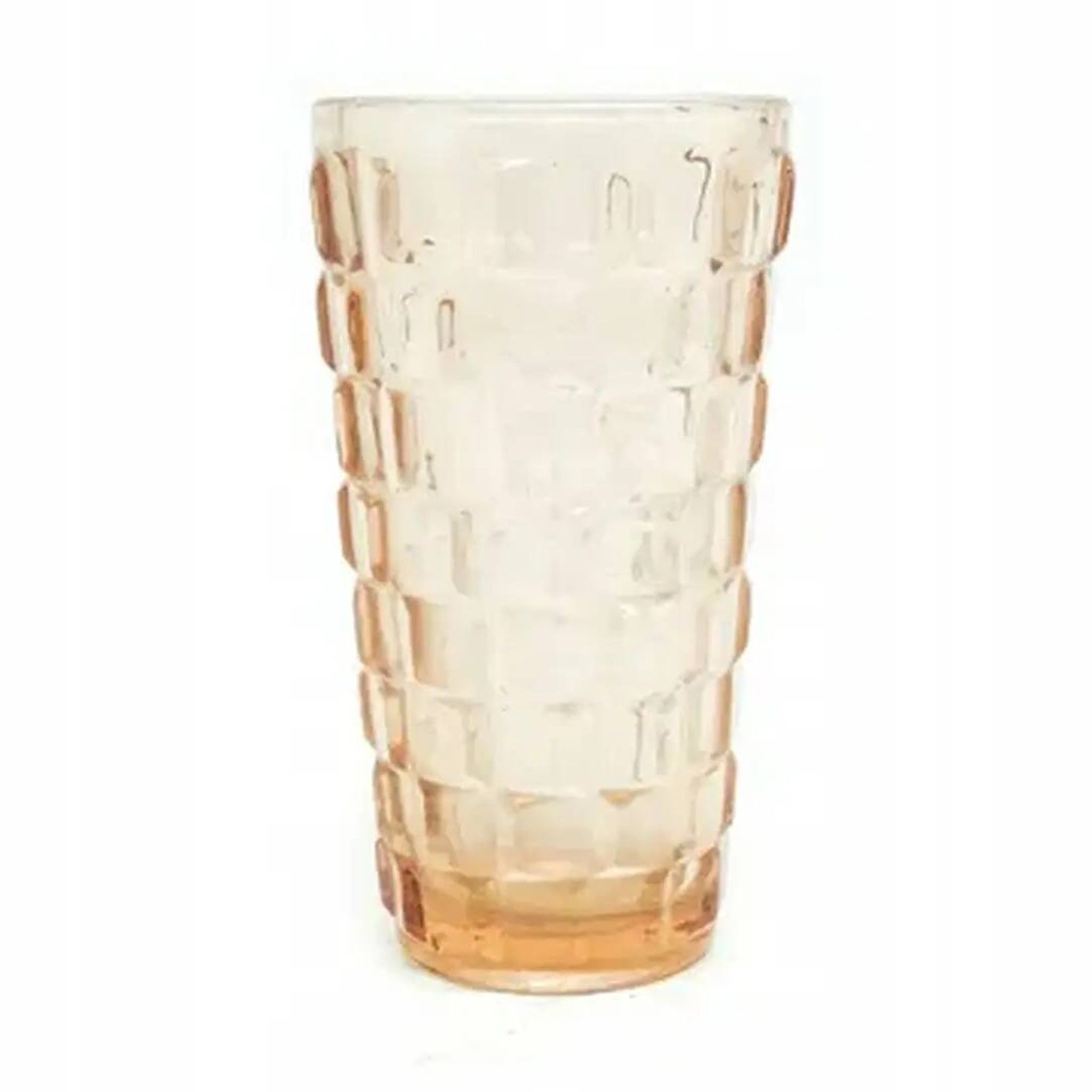 Vase, mid-century modern, pressed rose glass, Ząbkowice, Poland, 1970s