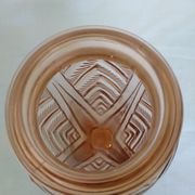 Vase en verre soufflé rose art déco