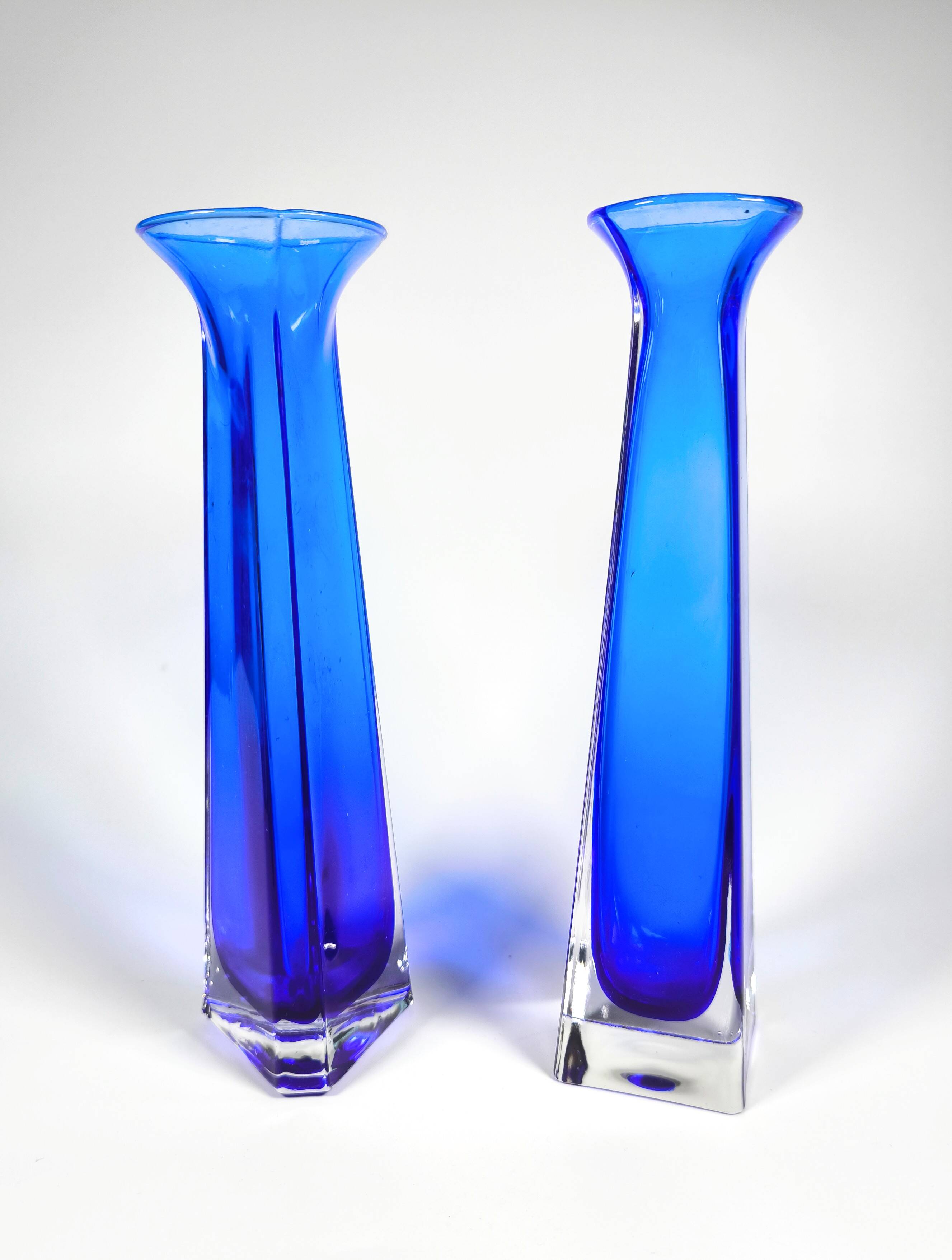 Murano Crystal Jarrones Sommerso Azul Cobalto