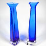 Murano Crystal Jarrones Sommerso Azul Cobalto