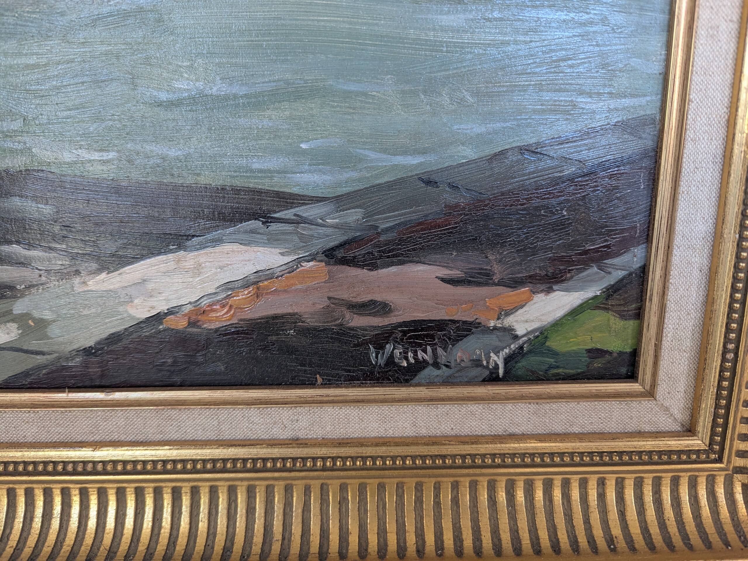 Oil on panel Mountain landscape by WEINMANN