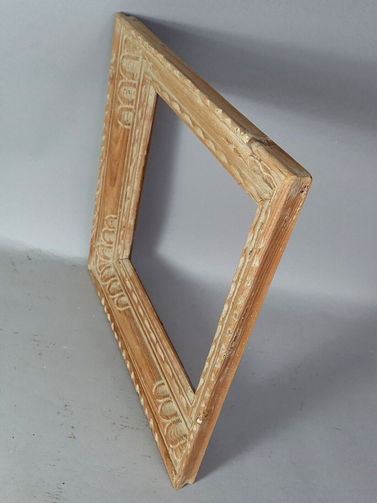 Square frame carved wood patinated 39x39 foliage 27x27 cm style Shabby SB231