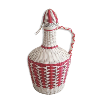 Viresa braided white and red scoubidou demijohn