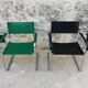 Pair of armchairs, tubular structures and imitation leather