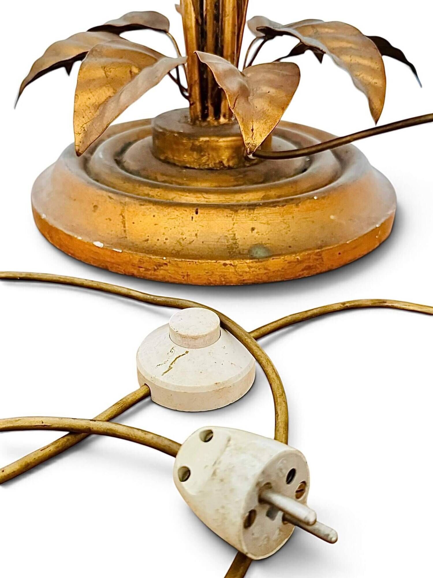 Hans Kögl, golden floor lamp from the 70s