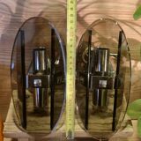 Stunning smoked glass wall sconces from the 1970s.
