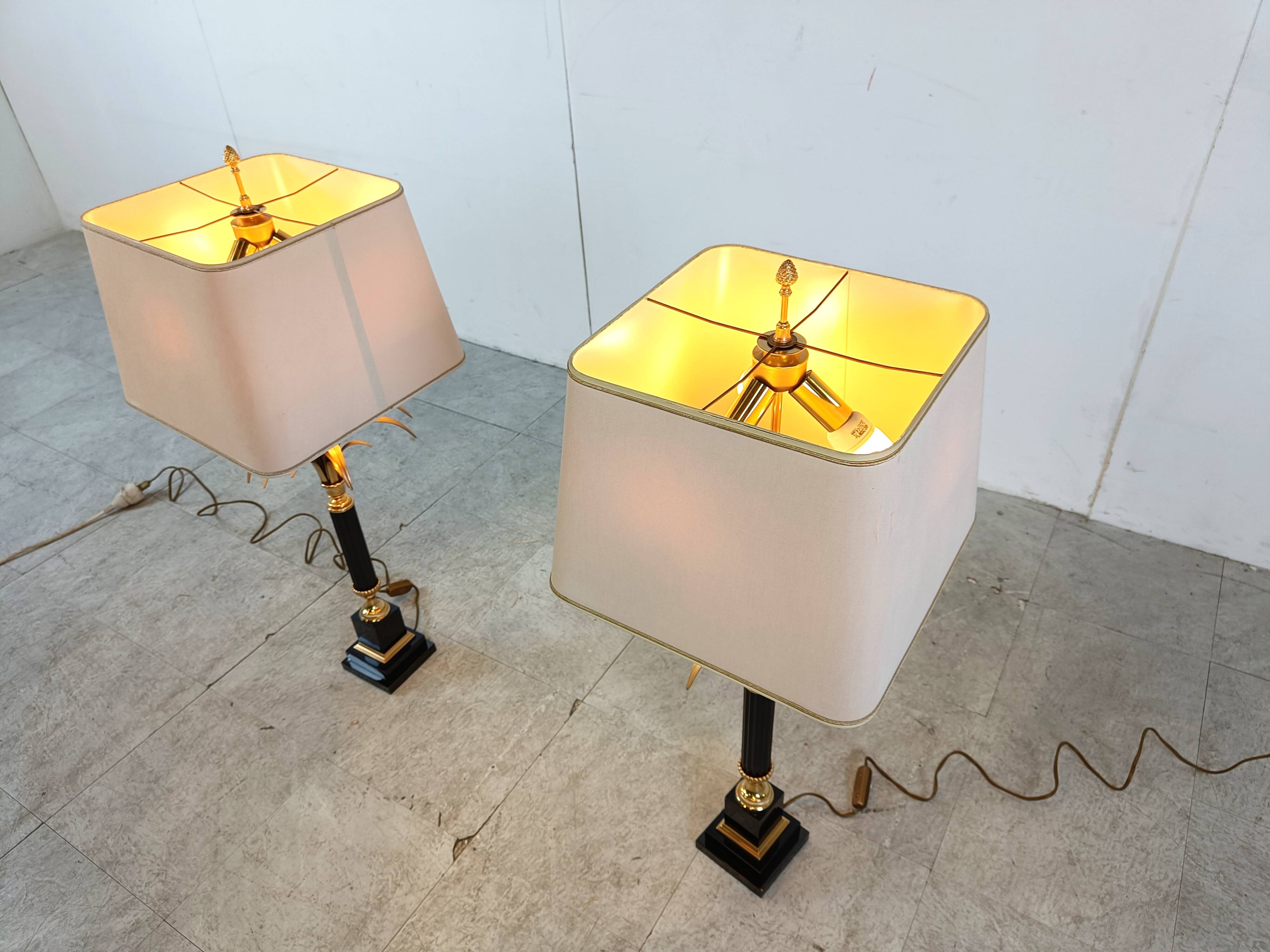 Paire de lampes de table vintage Hollywood Regency, 1970