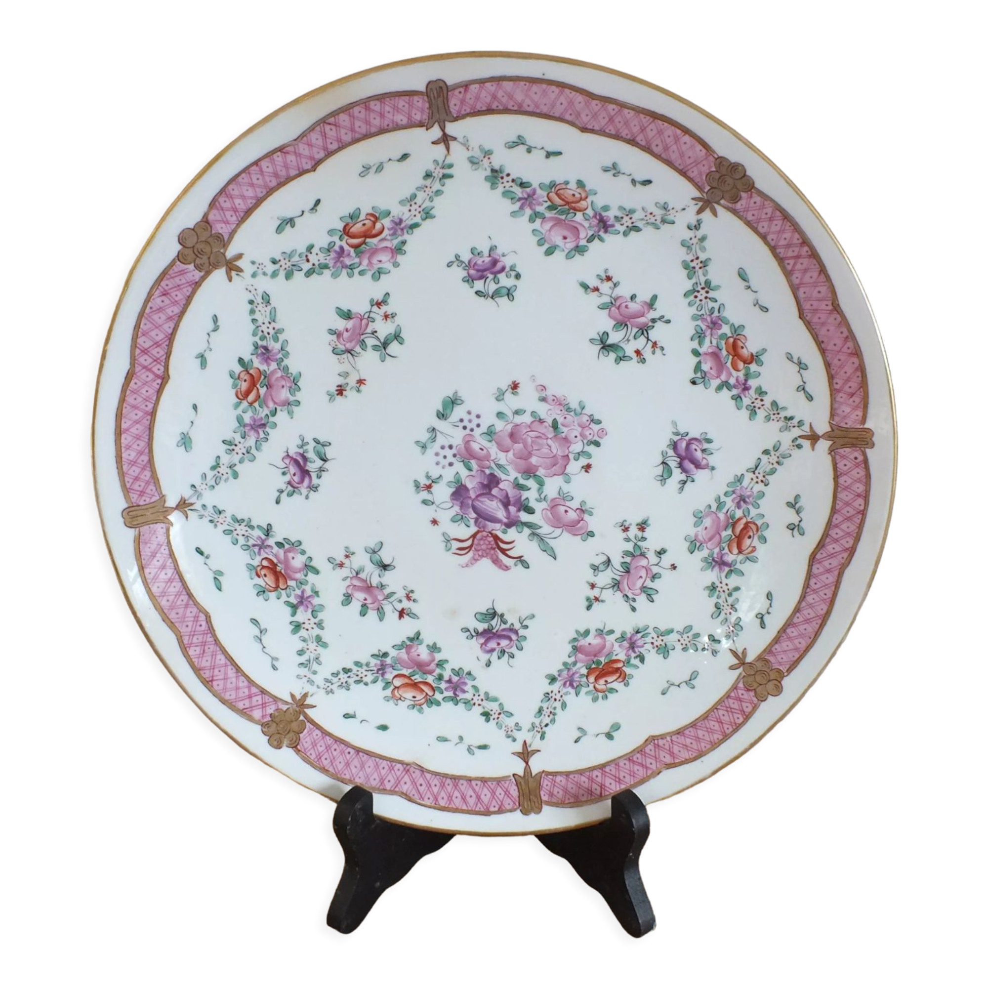 Antique porcelain dish signed - Flèches croisées, Paris