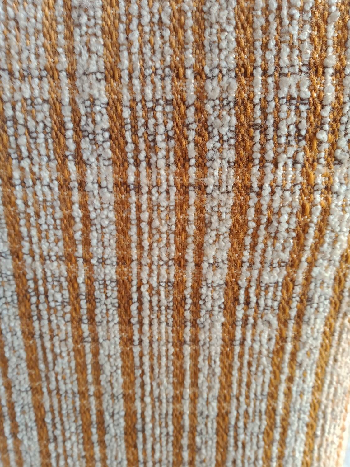 60s wood and fabric armchairs