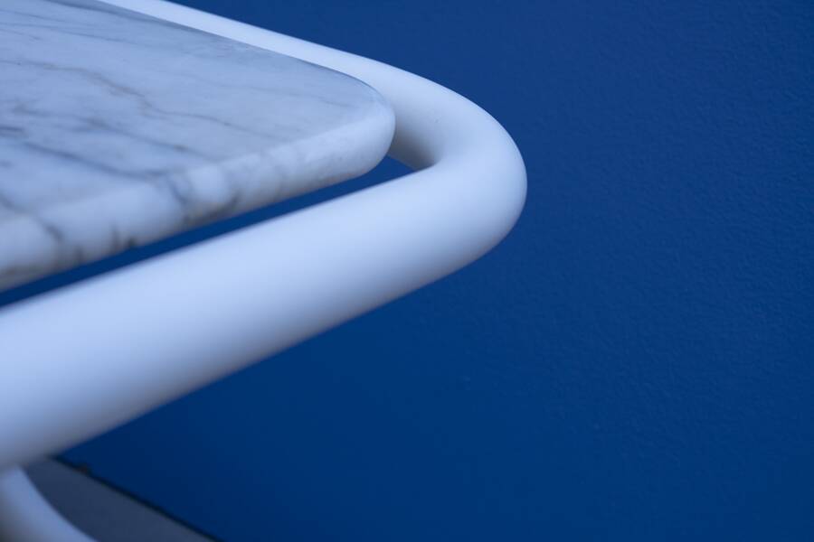 Vintage metal and marble coffee table