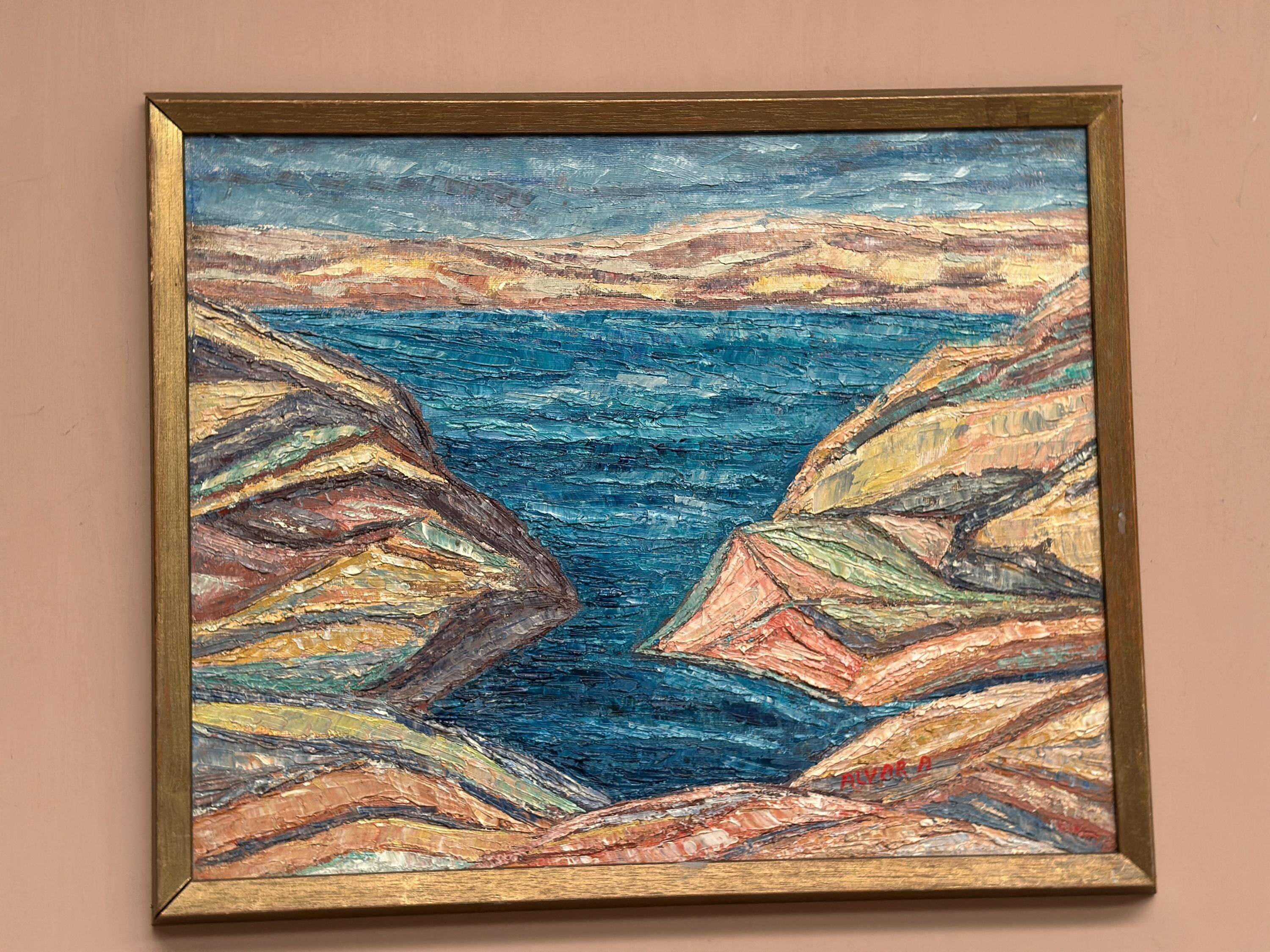Original Swedish Oil on Canvas – “Sea View” by Alvar Andersson – Signed