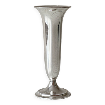 Light silver metal single-stem vase