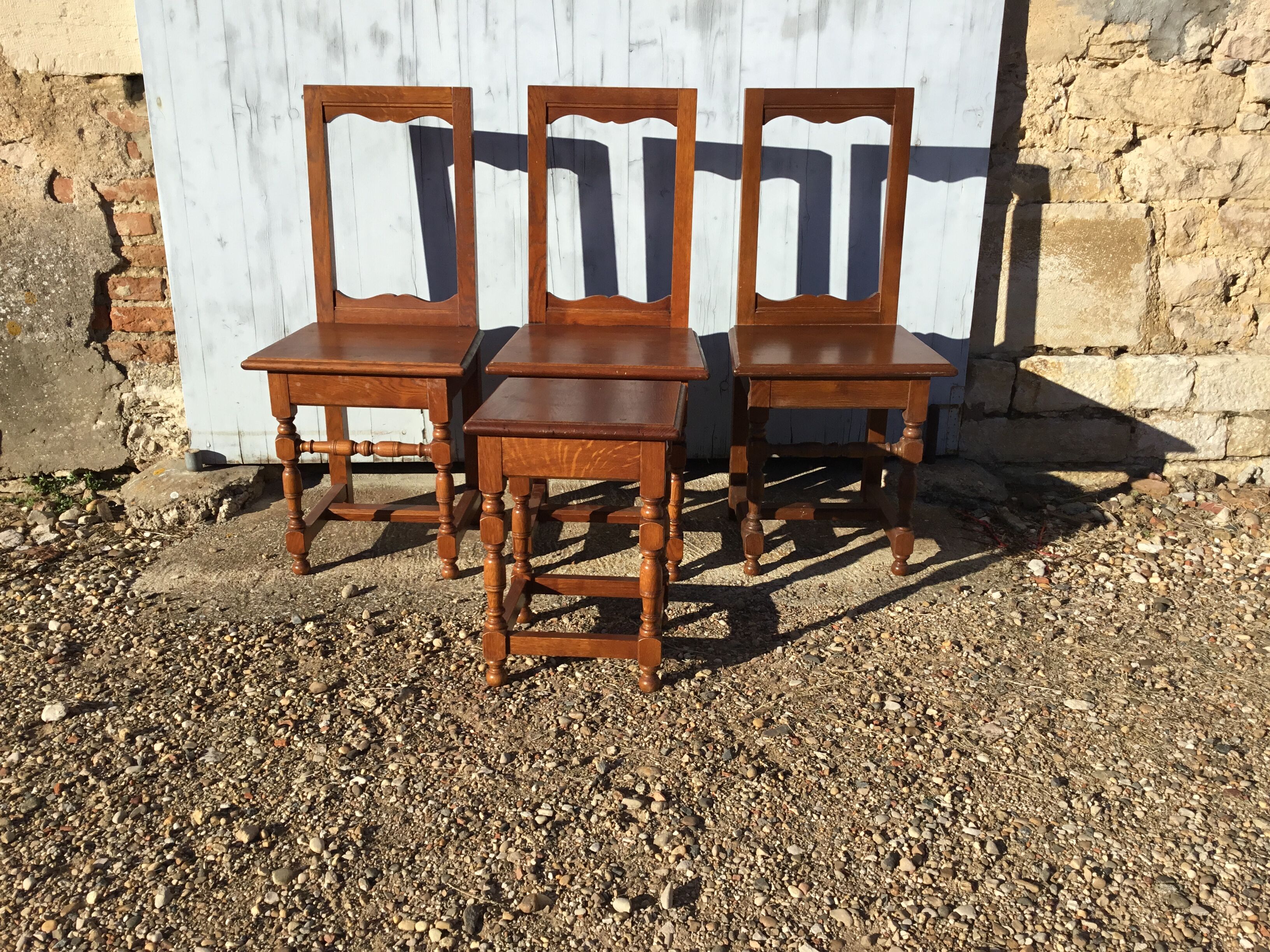 3 chairs lorraine + bench