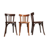 Lot de 3 chaises bistrot anciennes en bois