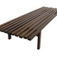 Slatted bench table wenge wood Martin Visser style 60's