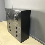 Black brutalist bar cabinet, 1970s