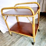 Bamboo trolley on casters