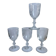 Set of 4 crystal wine glasses engraved 40-50 years