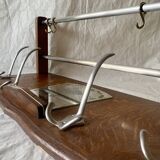 Art Deco wooden wall coat rack