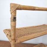 1960s rattan wall shelf