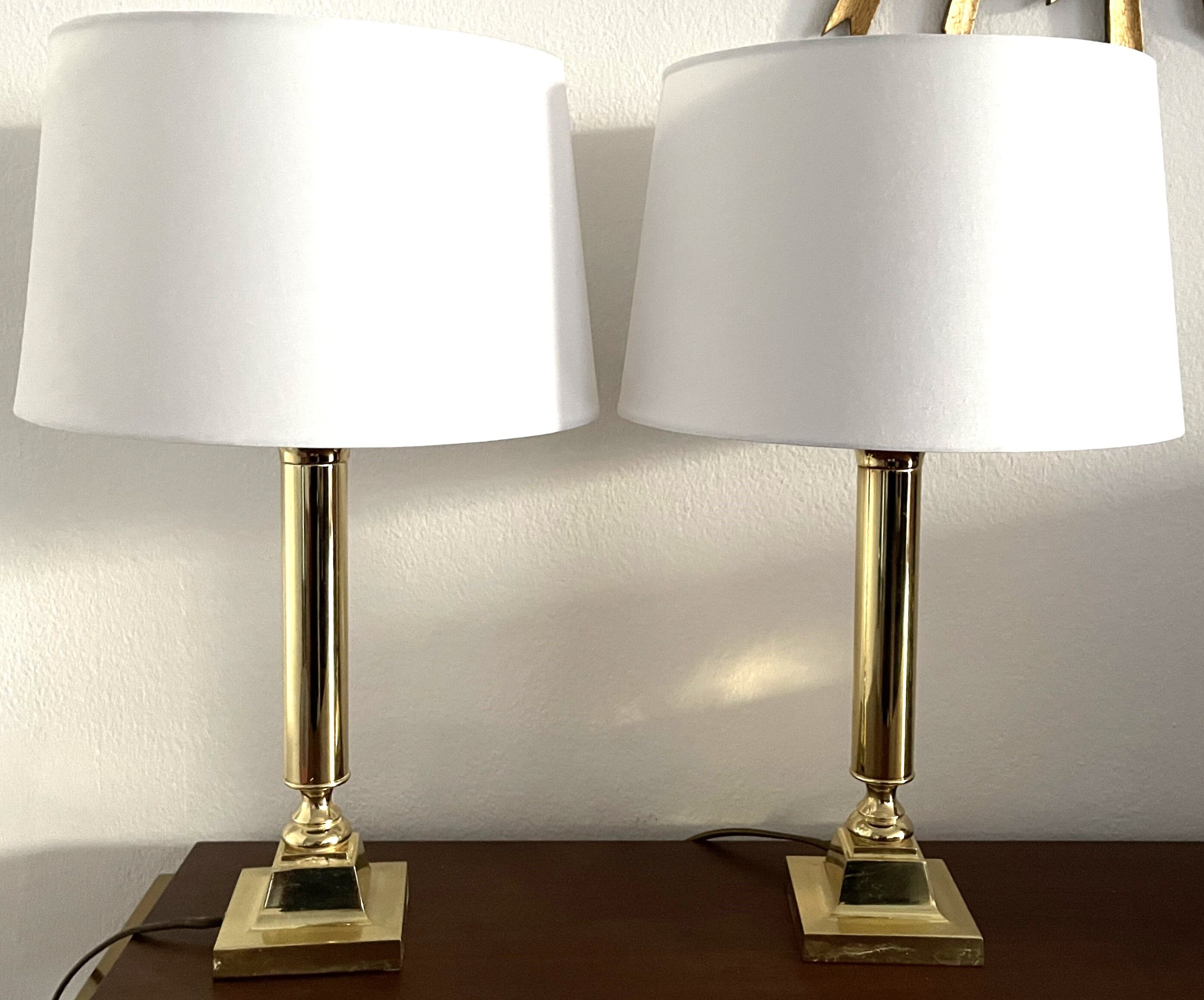 Pair brass lamps Art Deco, Germany 1960