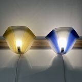 Paire d'appliques en verre Design scandinave 1950.