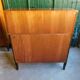 Secretaire commode a cylindre en bois verni