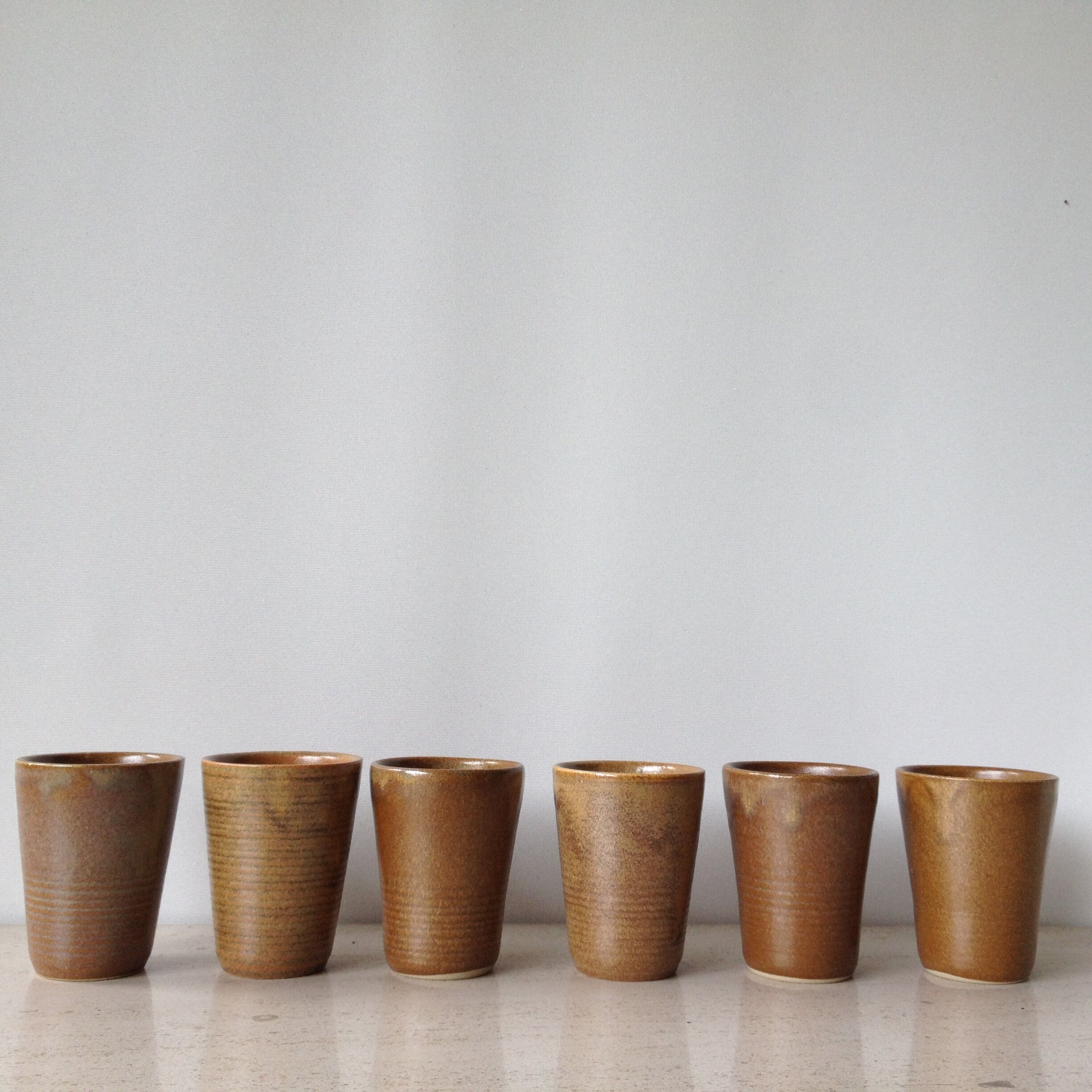 Set of 6 glasses in sandstone  Digoin