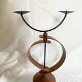 Danish teak candle holder