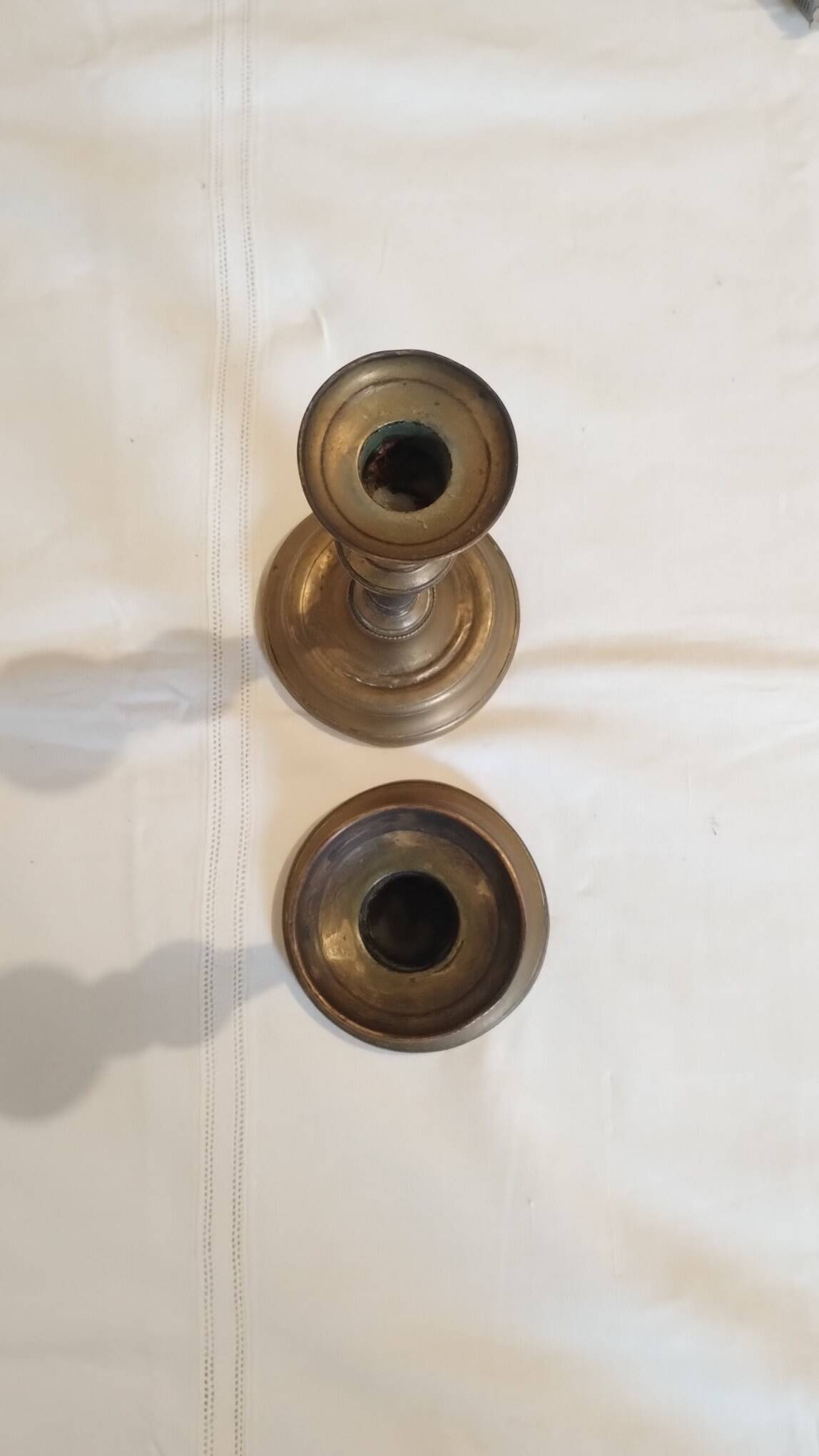 Pair of solid brass candlesticks