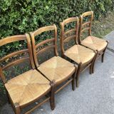 Six rustic mulched chairs