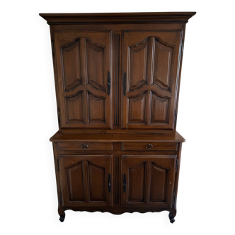 Buffet deux corps en chêne massif, Louis XV