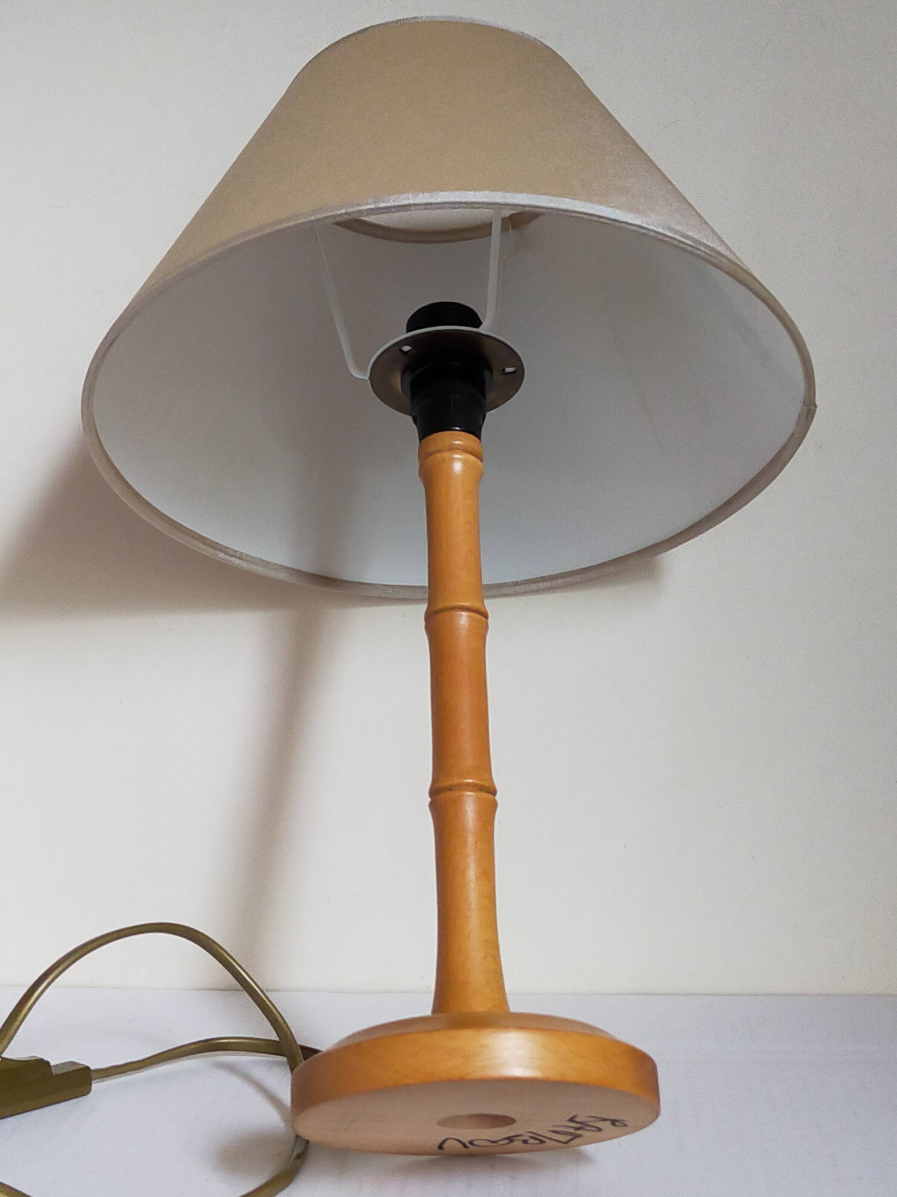 “Bamboo” lamp in vintage turned wood