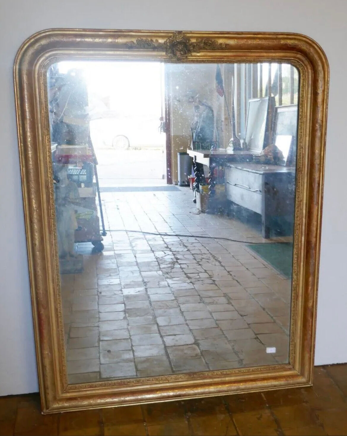 Louis Philippe period mirror with gold leaf 113x143cm