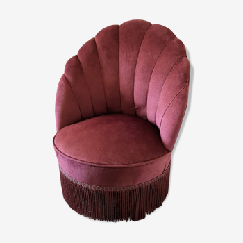 Pink velvet shell toad chair