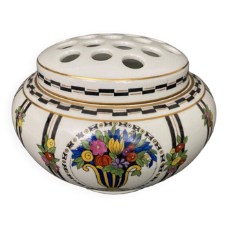 1930 flower picker or incense burner with floral decoration Limoges France