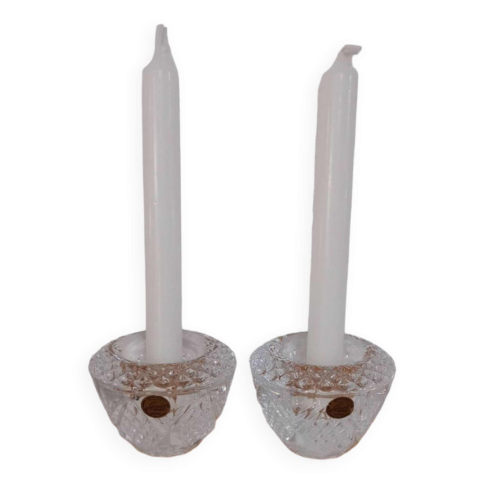 Set of Cristal D'Arques Fontenay candle holders