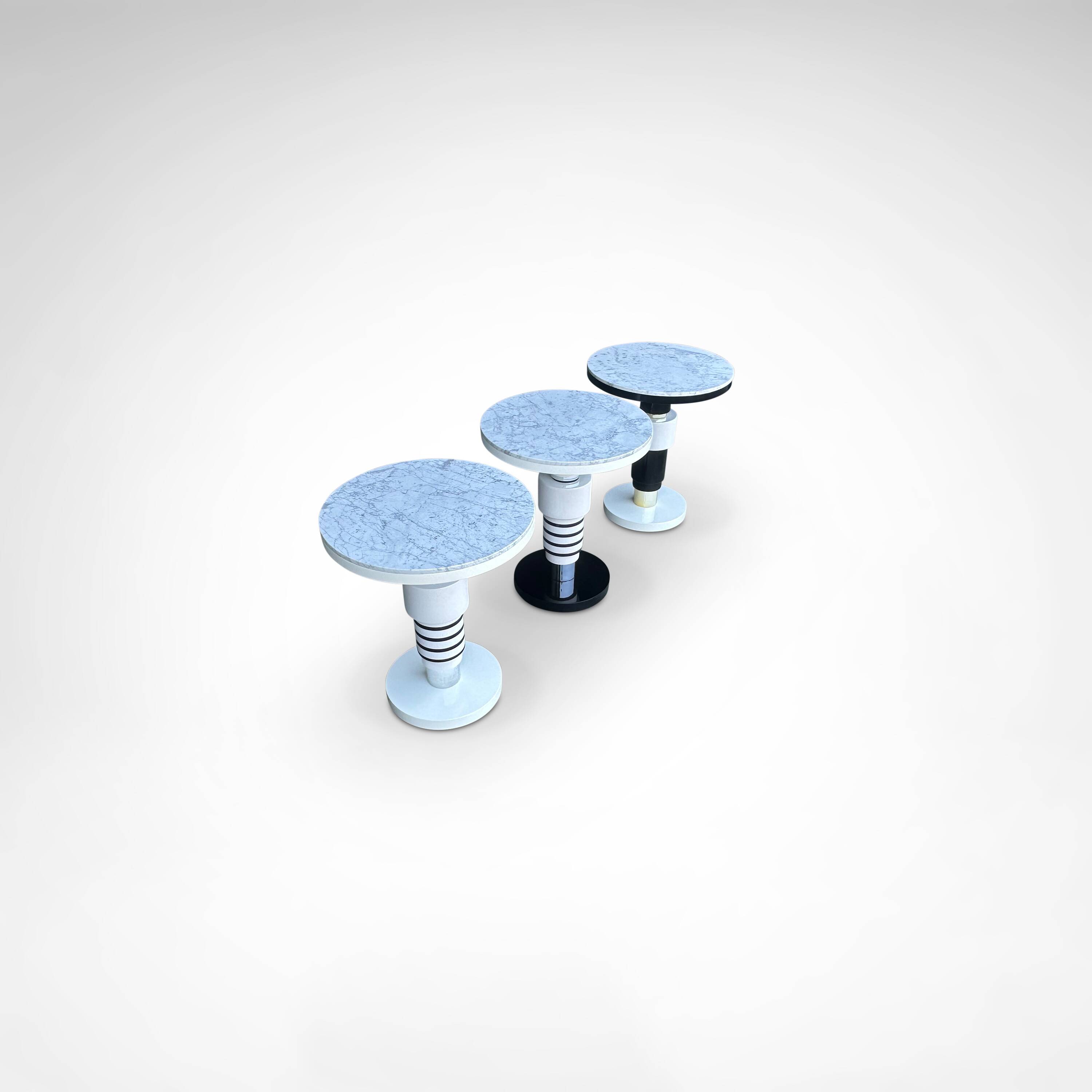 table d'appoint en céramique et marbre de style Memphis par Casalto 2