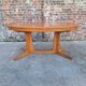 Large vintage extendable oval Baumann table, antique furniture for 6/12 covers.