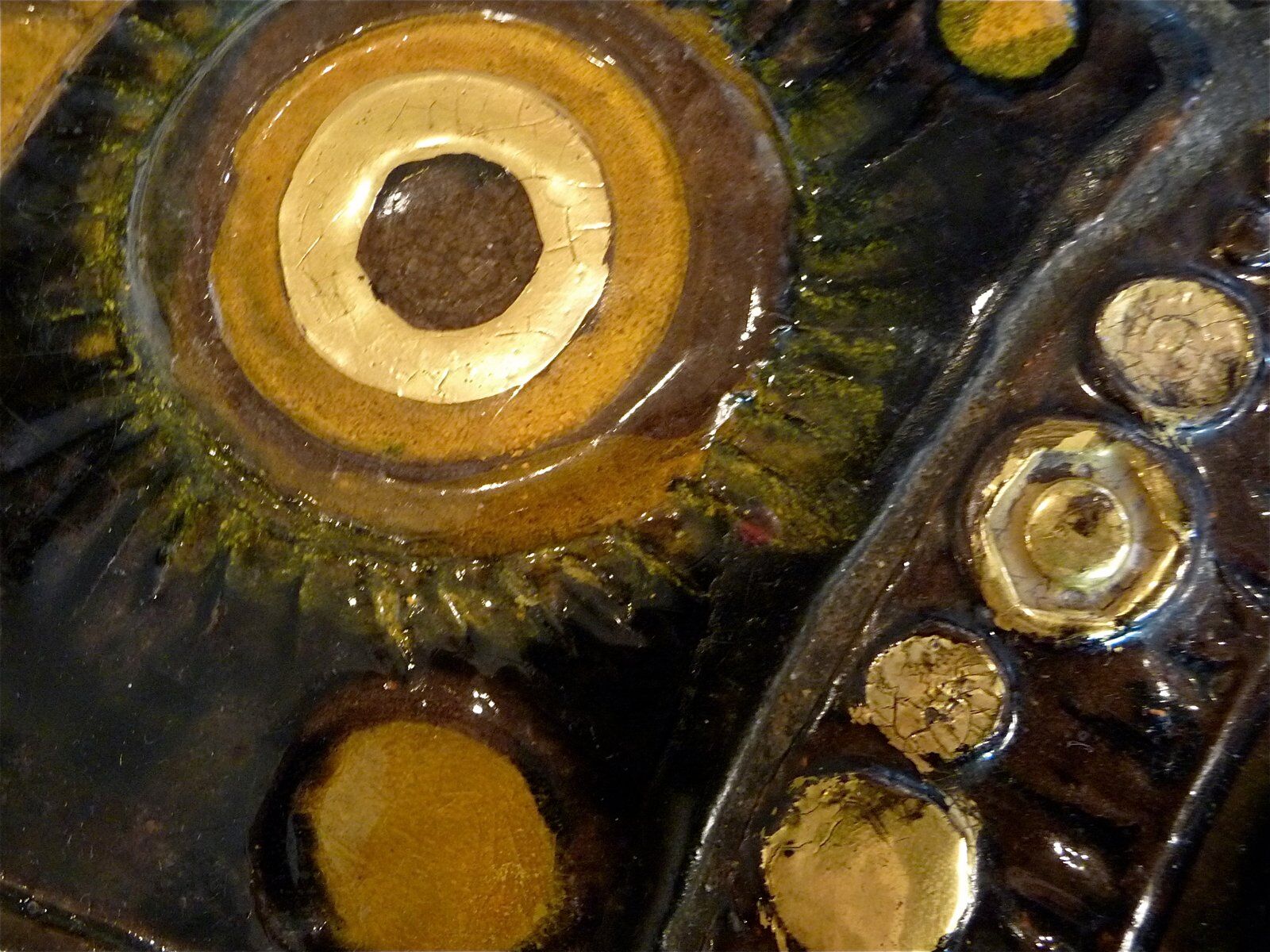 Large Round Ceramic Art tiled coffee table by Renate Rhein, Germany 1960s